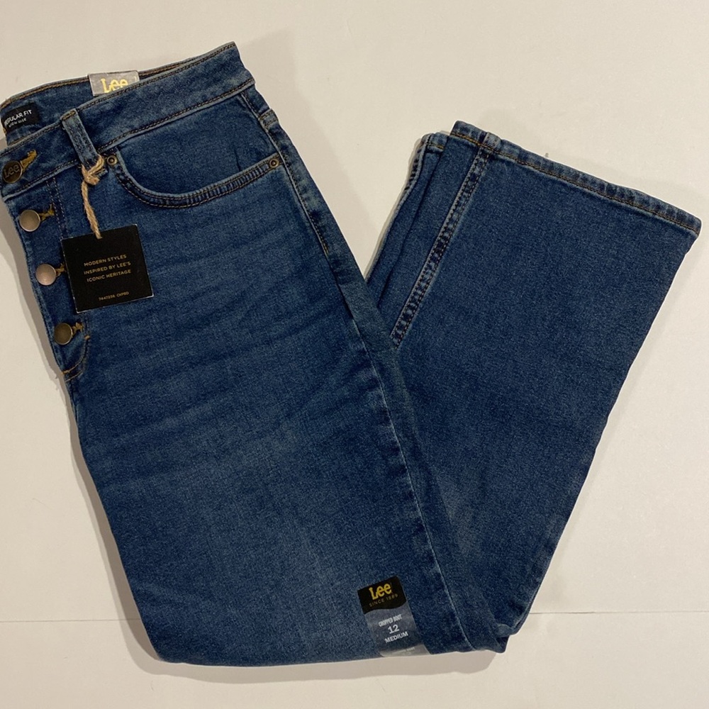 Lee SZ 12 High Rise Cropped Boot Cut Denim Jeans New D5 - Picture 5 of 15